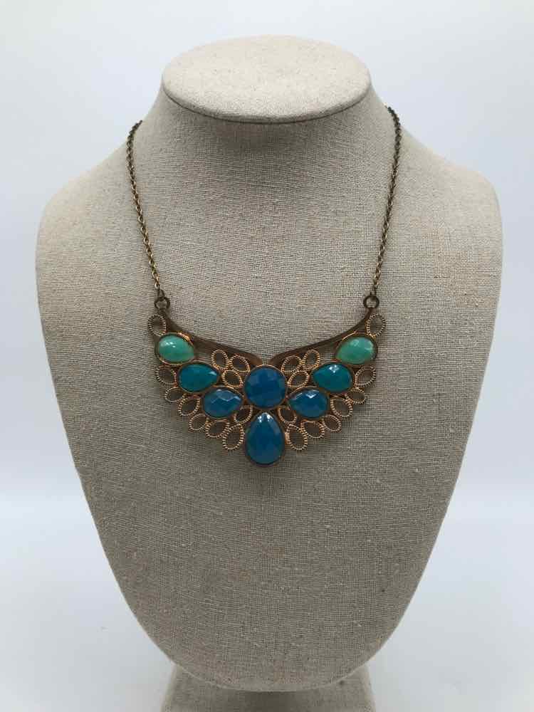 Blue Stone Statement Necklace