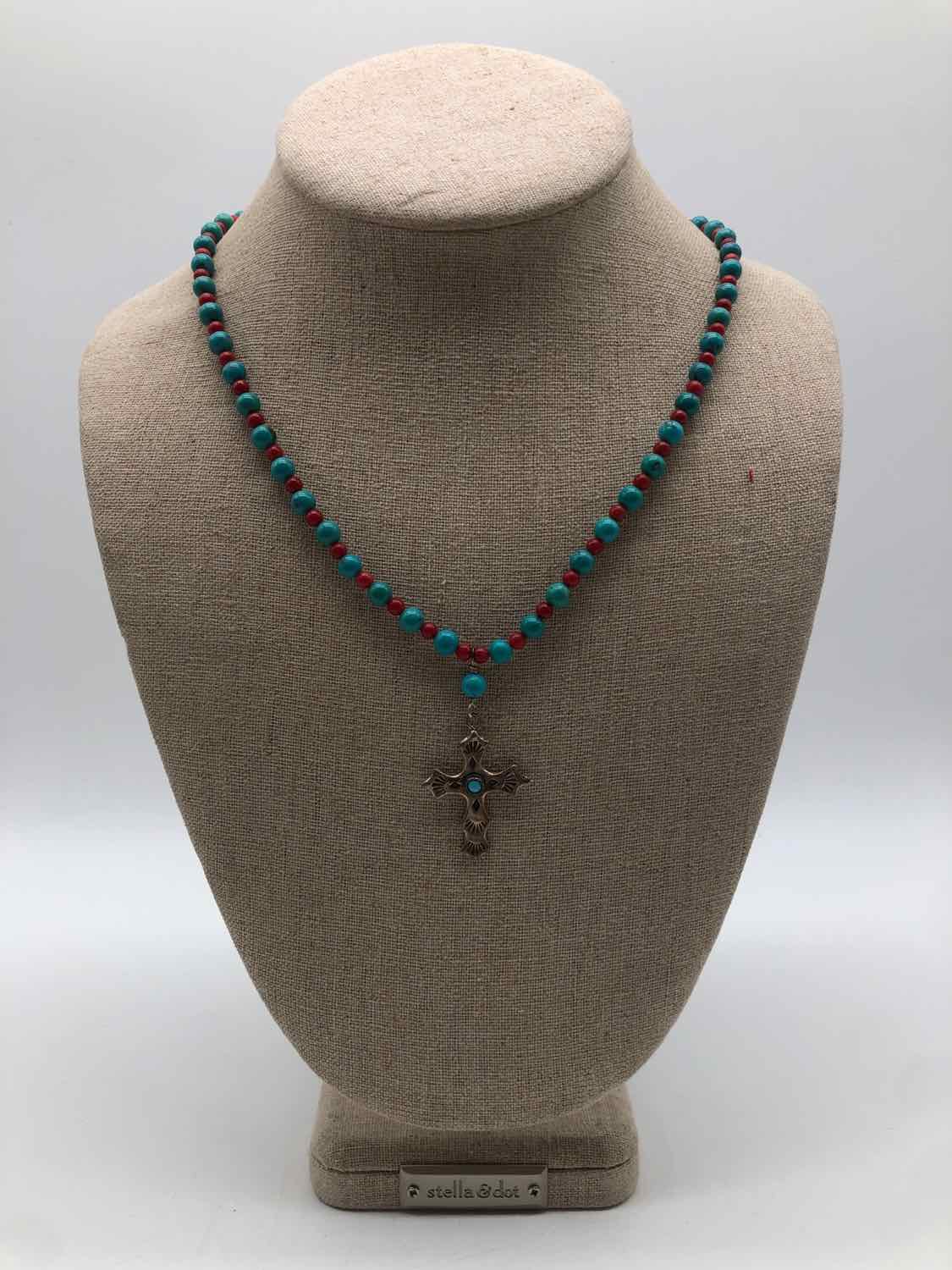 Blue Turquoise Beaded Necklace