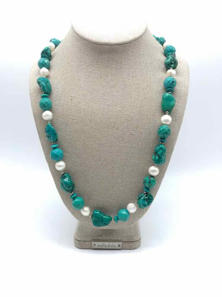 Blue Turquoise Beaded Necklace