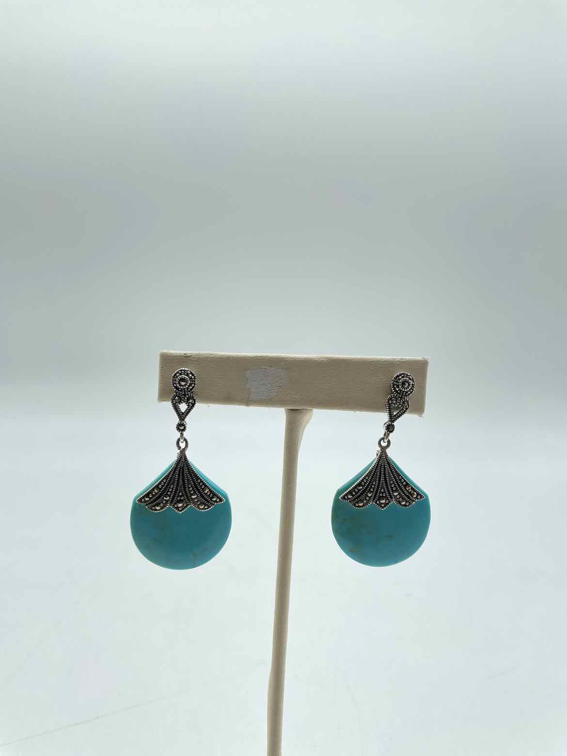 Blue Turquoise Drop Earrings