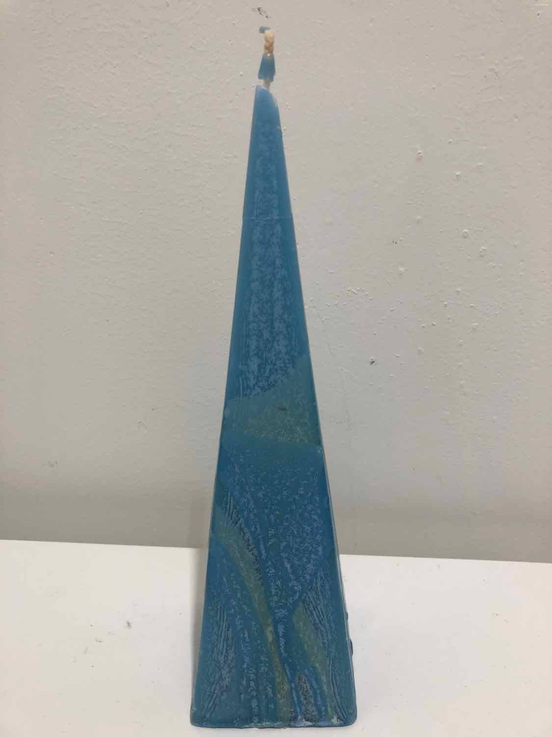 Blue Wax Pyramid Candle