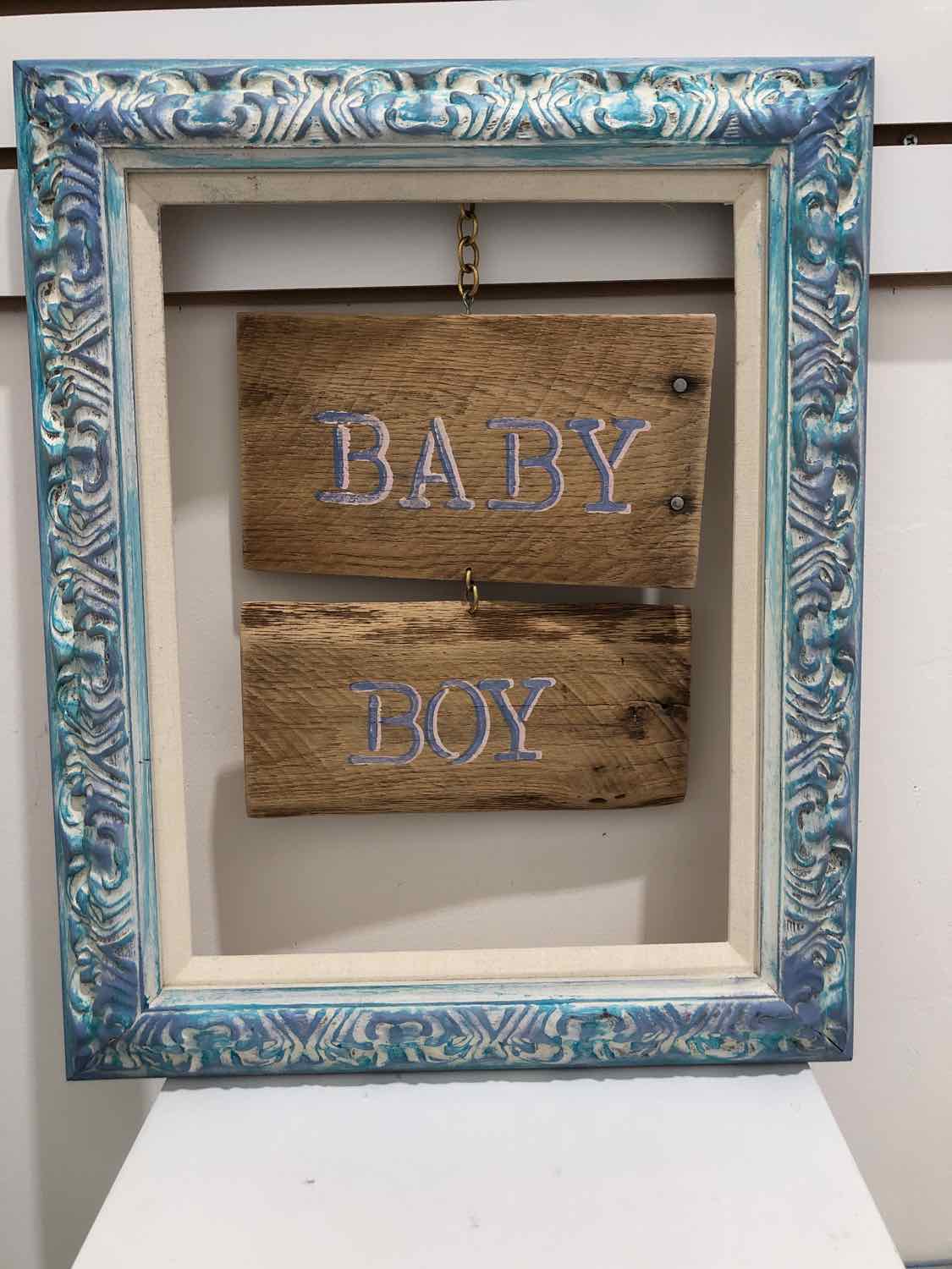 Blue Wood "Baby Boy" Decorative Wall Hanging