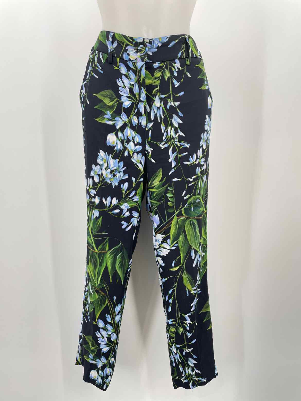 Blumarine Navy Size 8 Floral Dress Pants