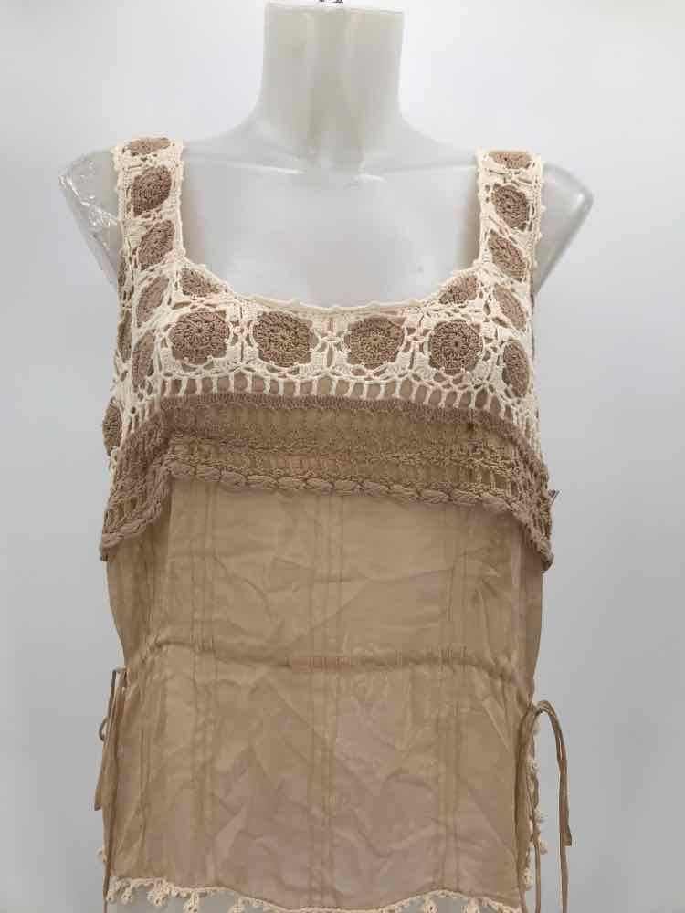 Blumarine Tan Size 10 Knit Tank