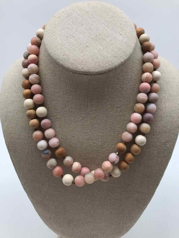 Blush Pink Opal Long Necklace