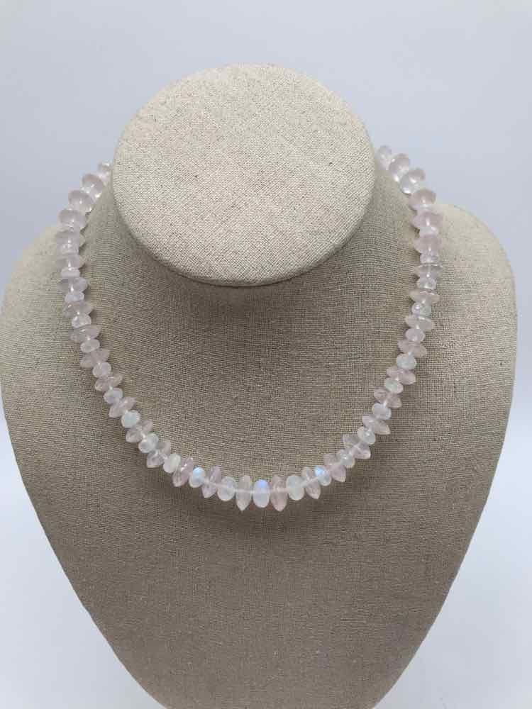 Blush Pink Quartz Beaded Necklace