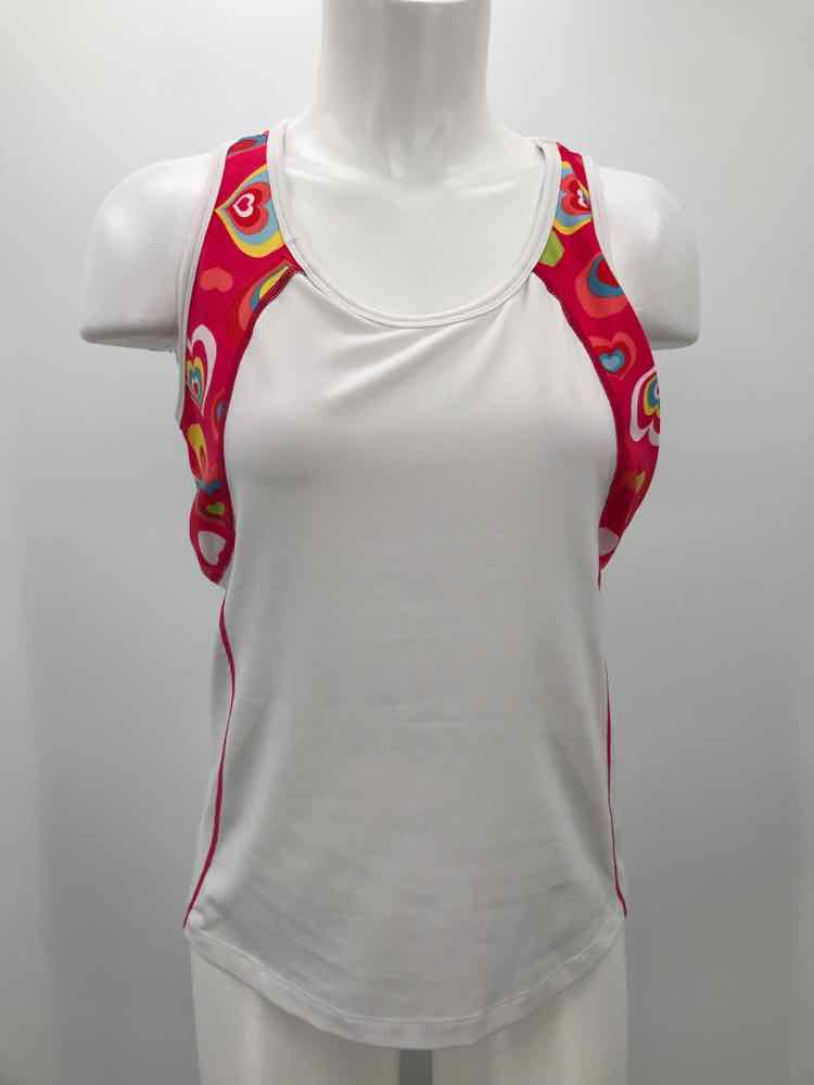 BOA White Size Large Heart Athletic Tank