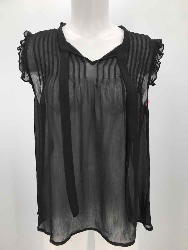 Bob Mackie Black Size Large Pleated Tank Top