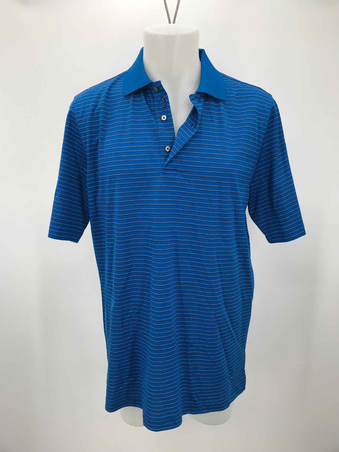 Bobby Jones Blue Medium Stripe Men's Polo Shirt