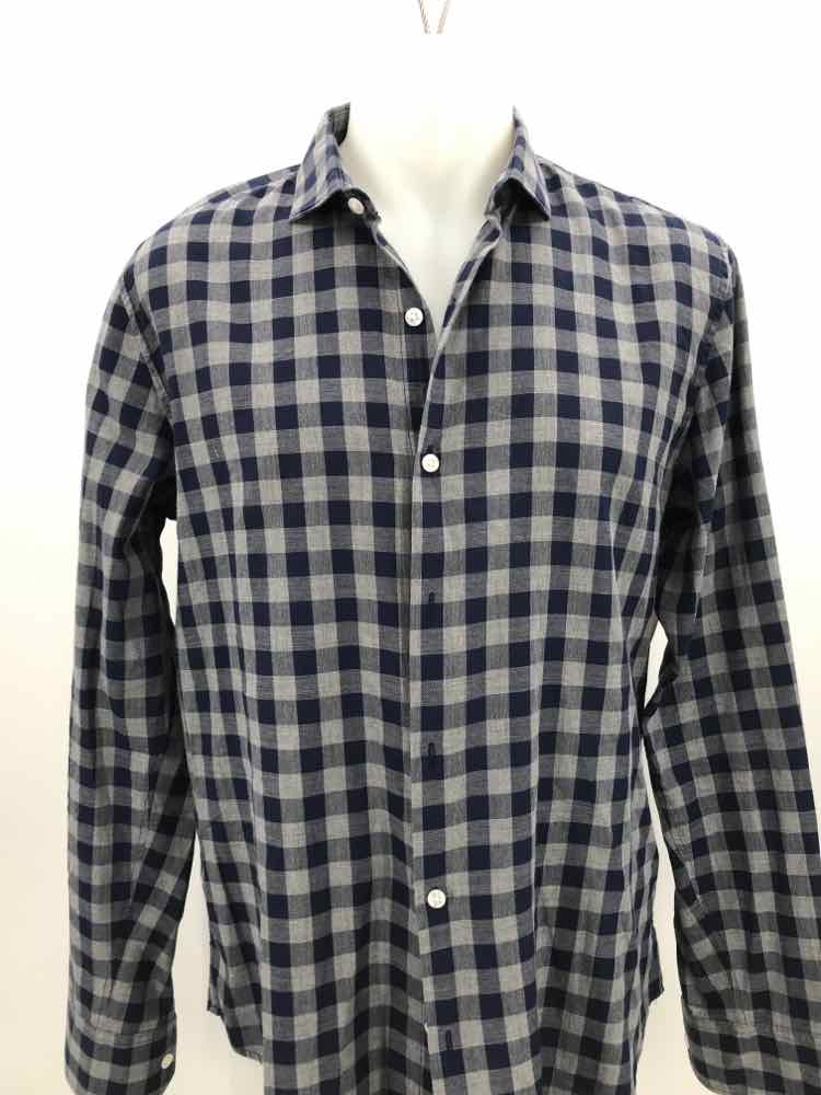 Bonobos Grey Large Check Print Cotton Long Sleeve Men's Button Down