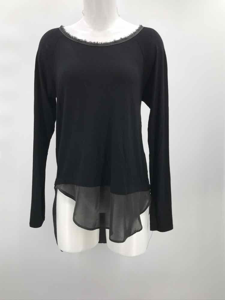 Bordeaux Black Size Medium Layered Long Sleeve Blouse