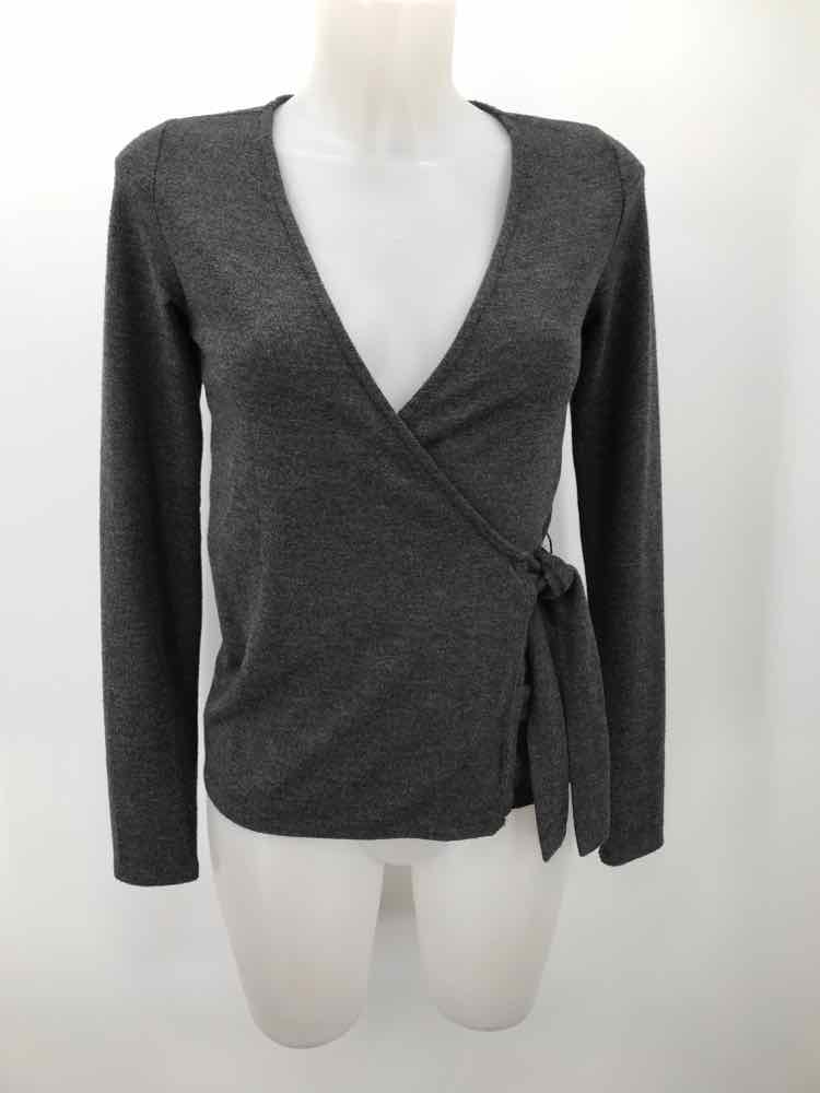 Bordeaux Grey Size XS Tie Front Cardigan