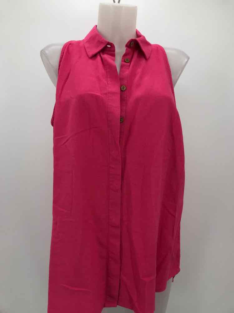 Boston Proper Pink Size Medium Sleeveless Button Down