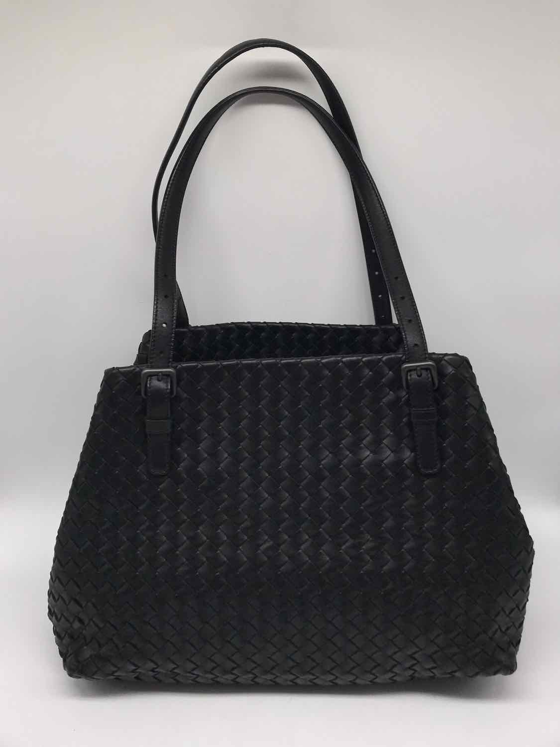 Bottega Veneta Black Intrecciato Weave Tote Tote Bag