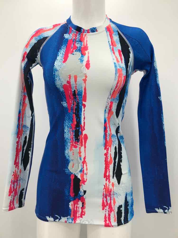 Bottoms Up Blue Size XS Printed Athletic Long Sleeve