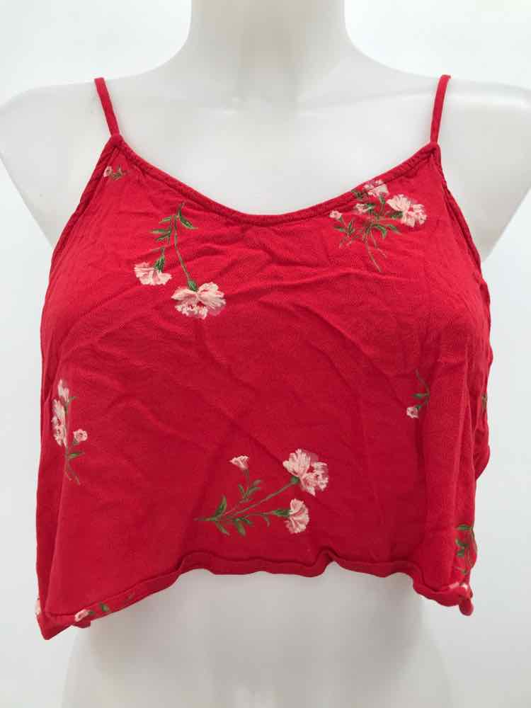 BP Red Size Small Floral Cropped Tank Top