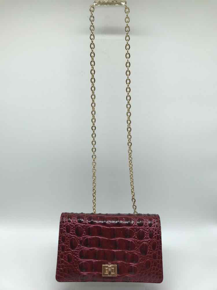 Brahmin Purple Crocodile Grain Clutch Clutch