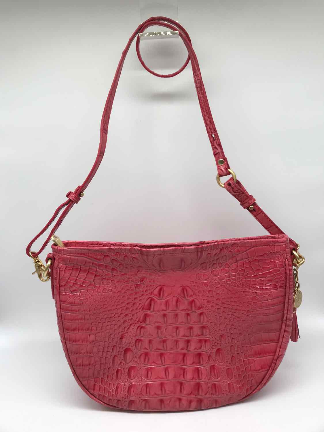 Brahmin Red Crocodile Grain Crossbody Crossbody