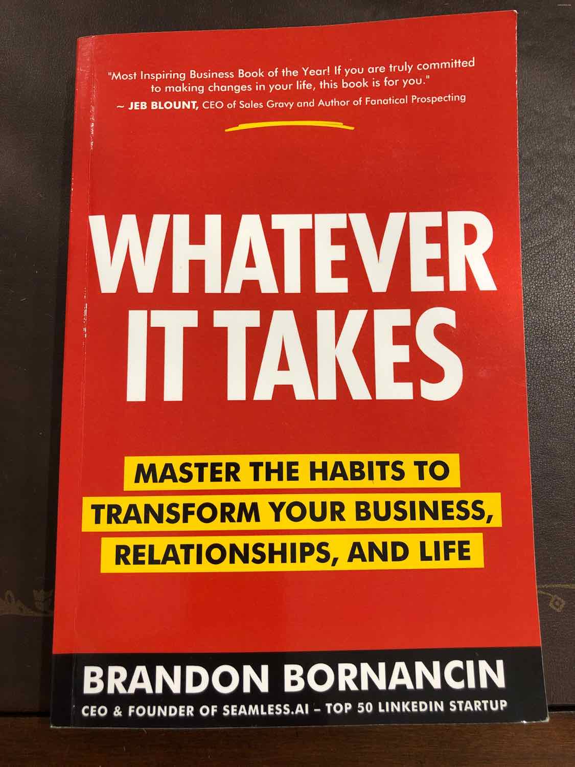 Brandon Bornancin "Whatever it Takes" Book