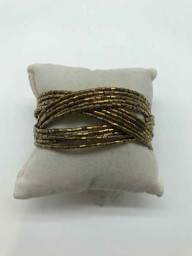 Brass Beaded Cuff Bracelet