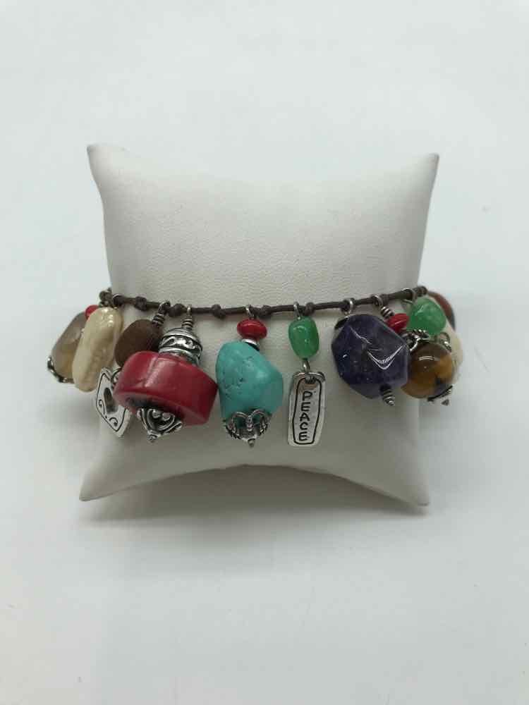 Brighton Multi-Color Stone Charm Bracelet