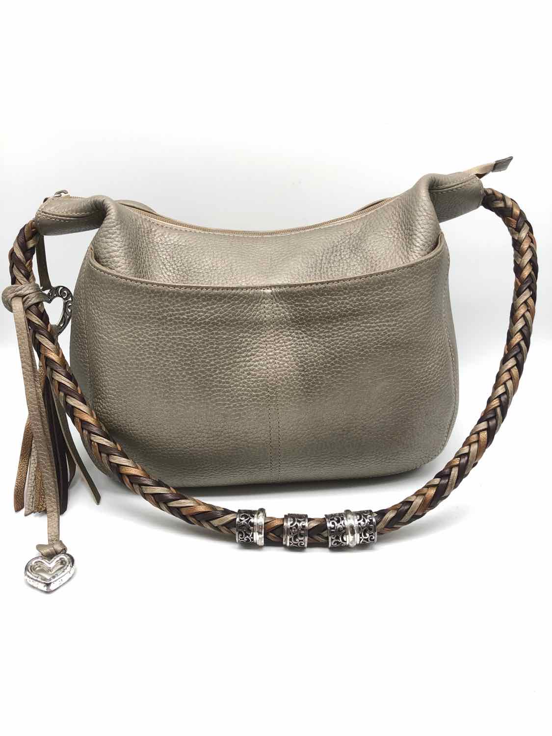 Brighton Silver Pebbled Hobo Bag Leather Hobo