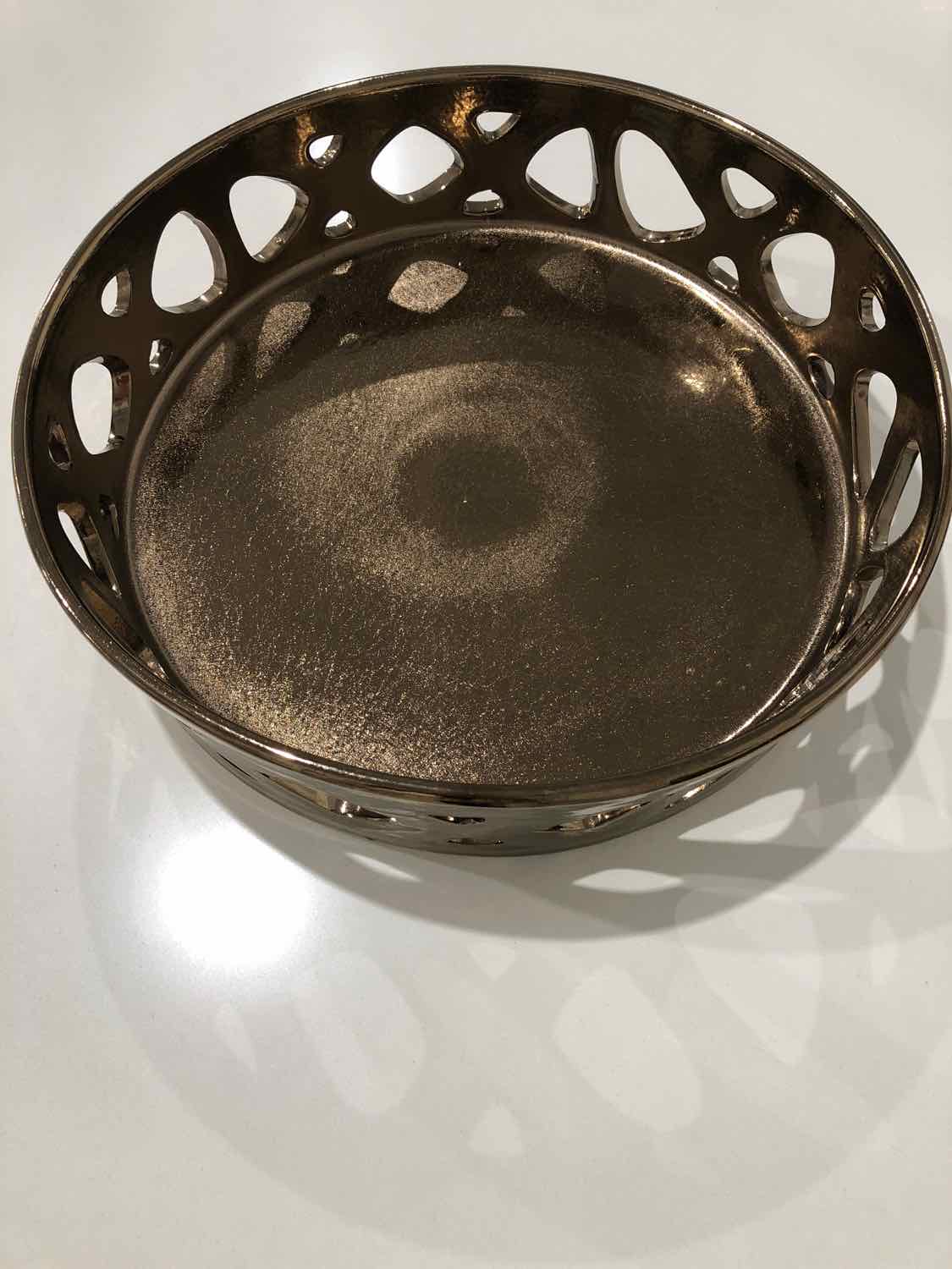 Bronze Ceramic Tray Decorative Accessory