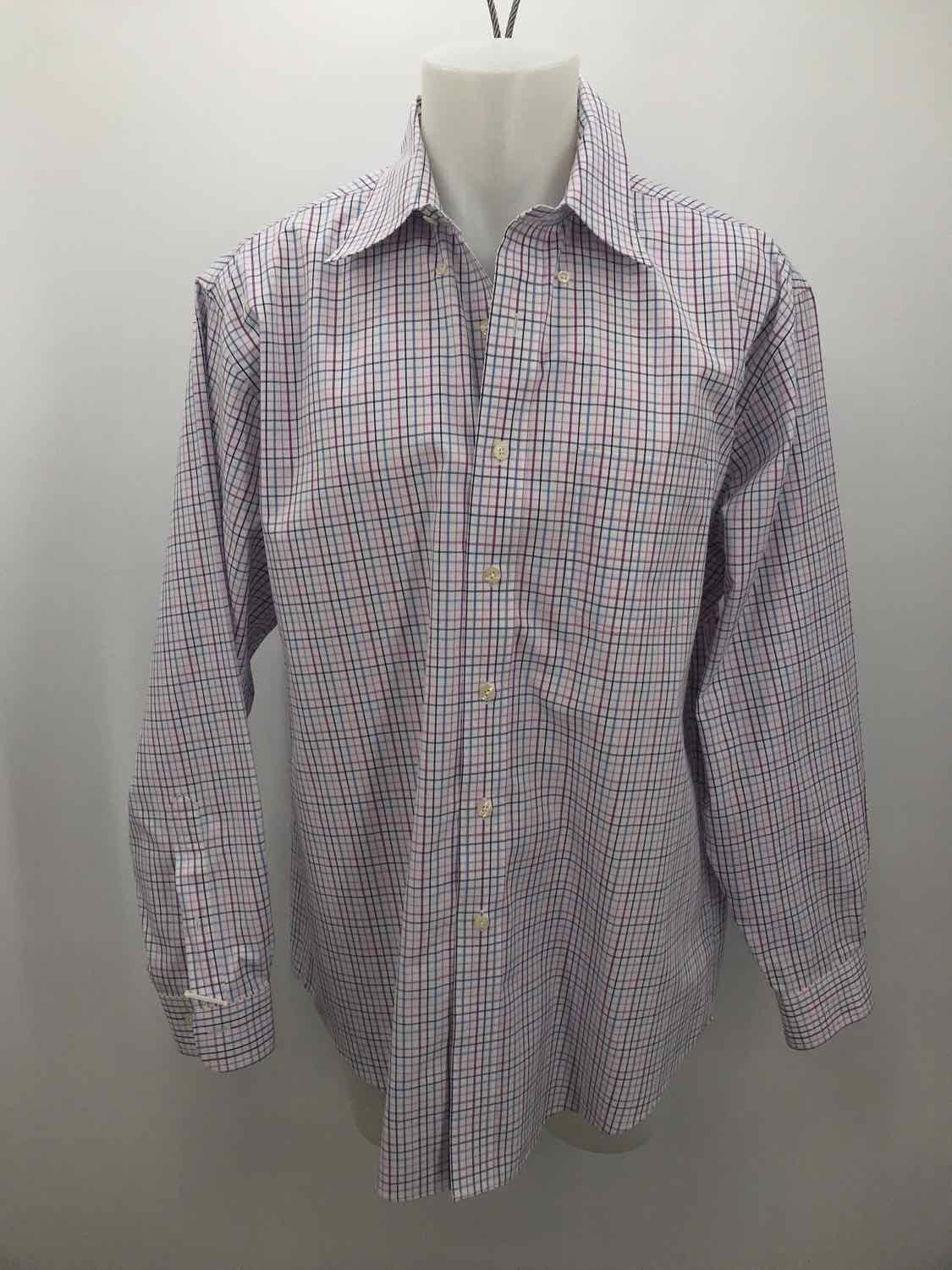 Brooks Brothers Purple Large Cotton Plaid Men's Button Down