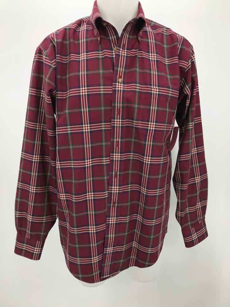 Brooks Brothers Red Medium Plaid Men's Long Sleeve Shirt