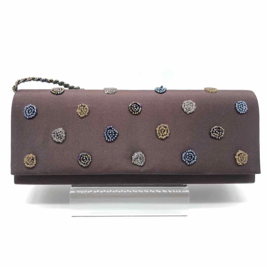 Brown Beaded Clutch Clutch