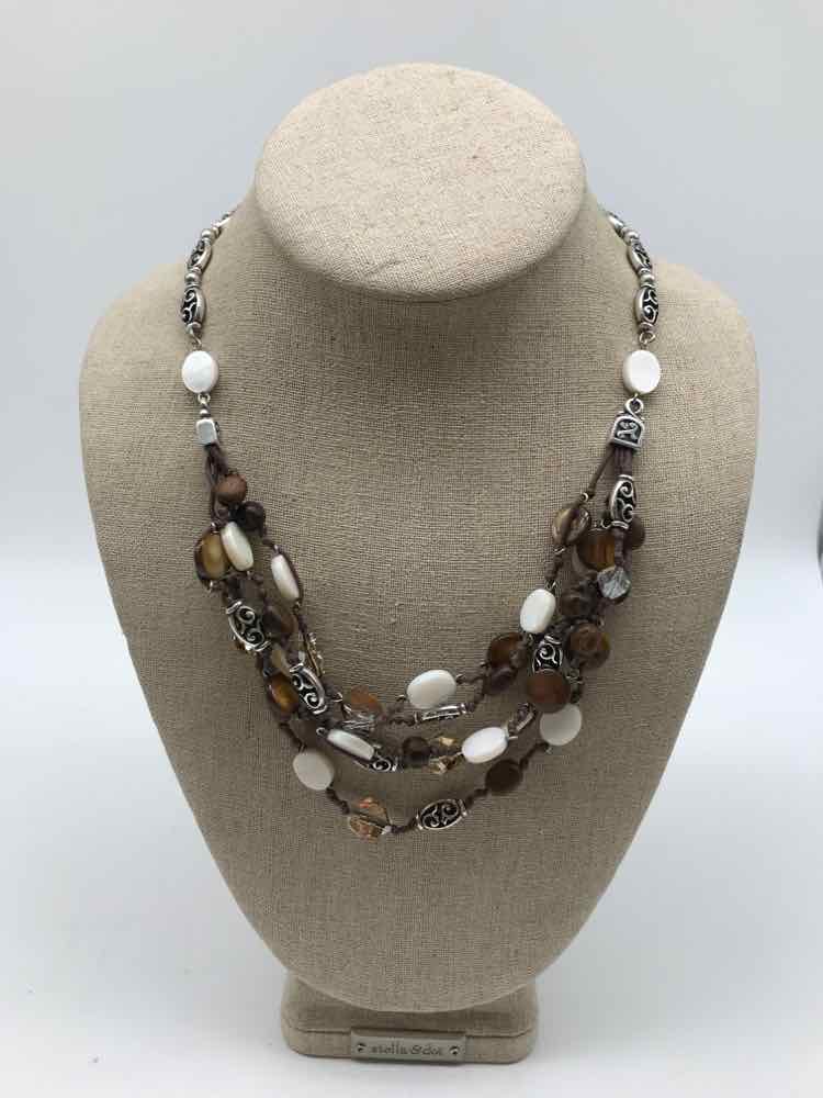 Brown Brighton Wood Beaded Necklace