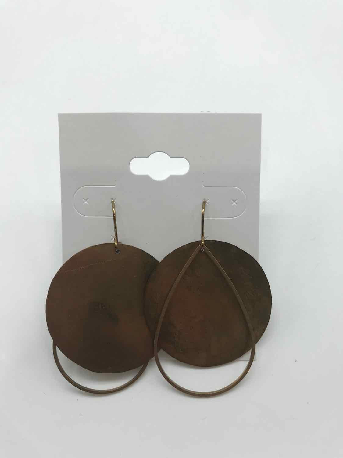 Brown Contemporary Drop Earrings