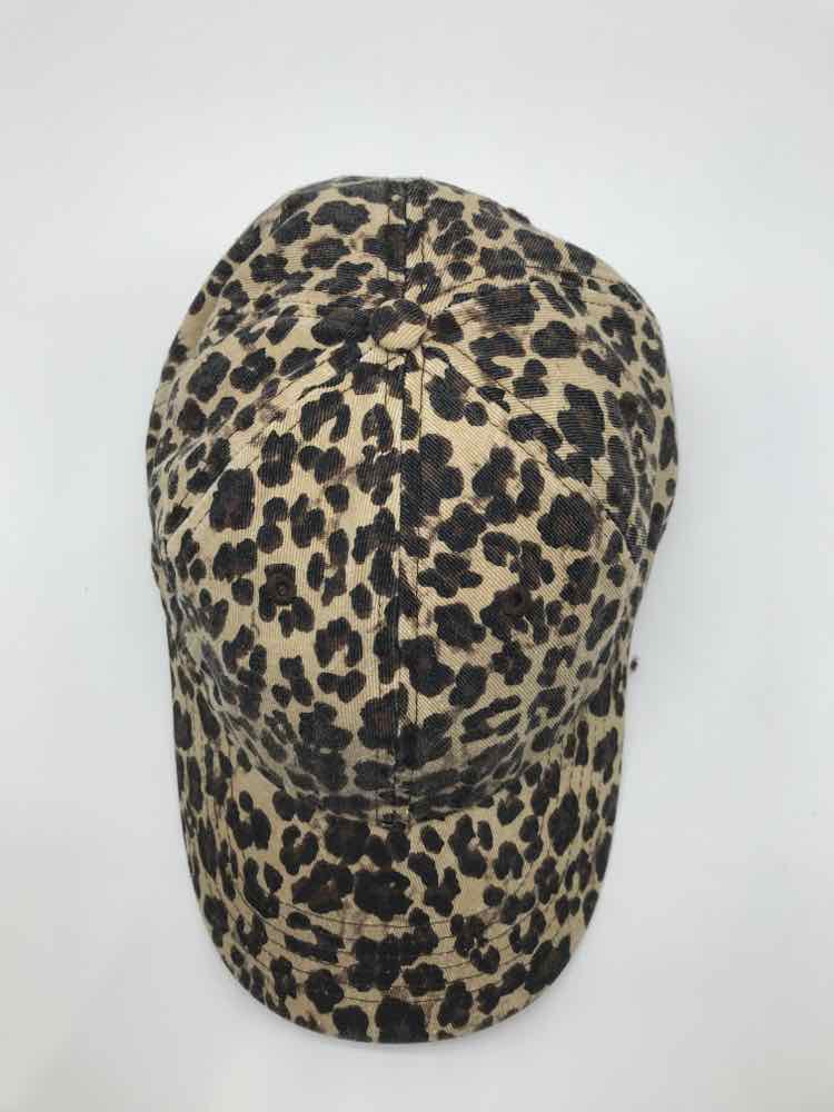 Brown Cotton Animal Print Hats