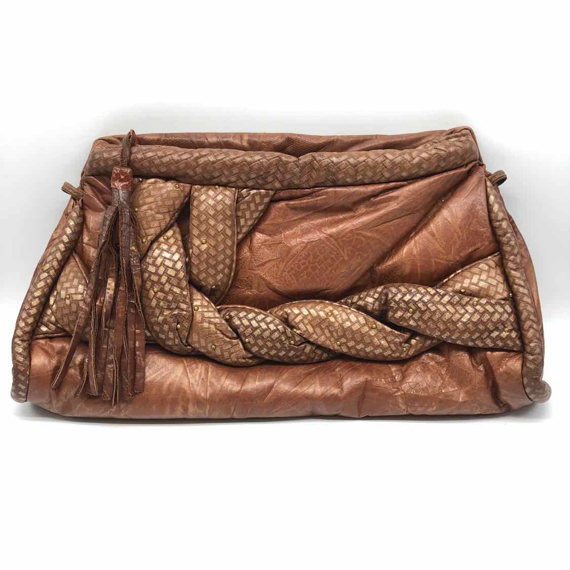 Brown Embellished Clutch Clutch