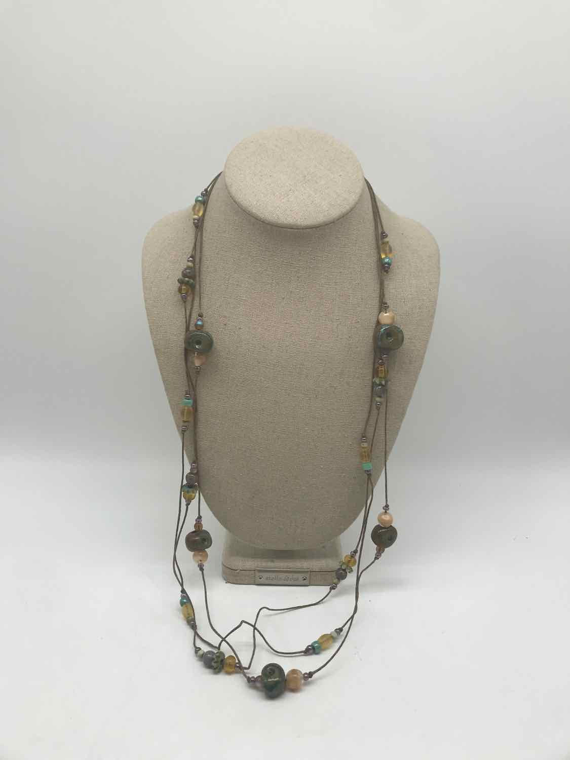 Brown Glass Long Necklace