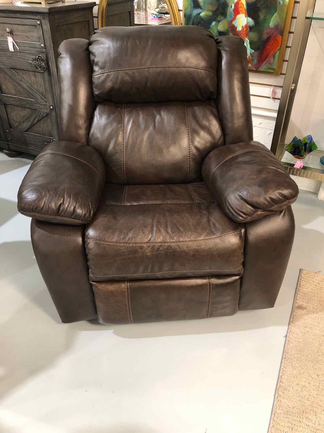 Brown Leather Living Room Recliner