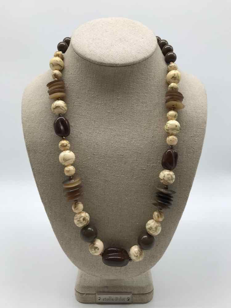 Brown Long Beaded Necklace