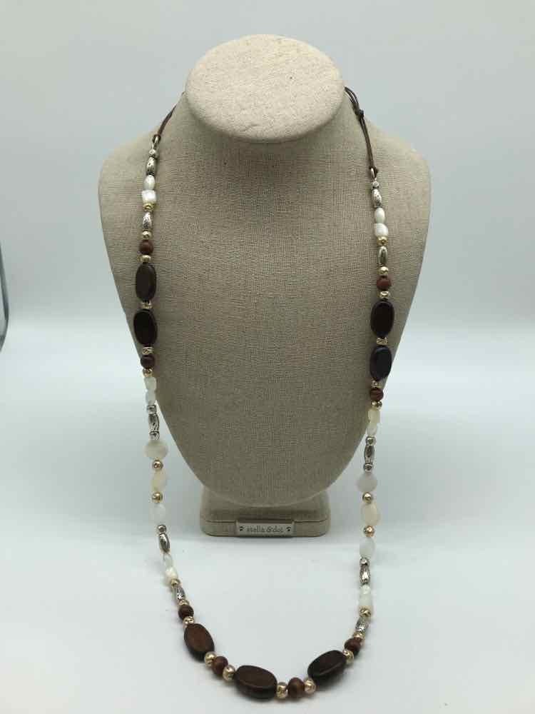 Brown Long Beaded Necklace