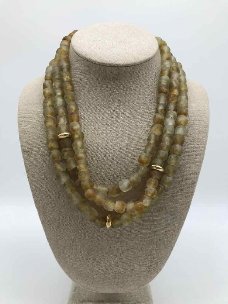 Brown Multi Strand Beaded Necklace