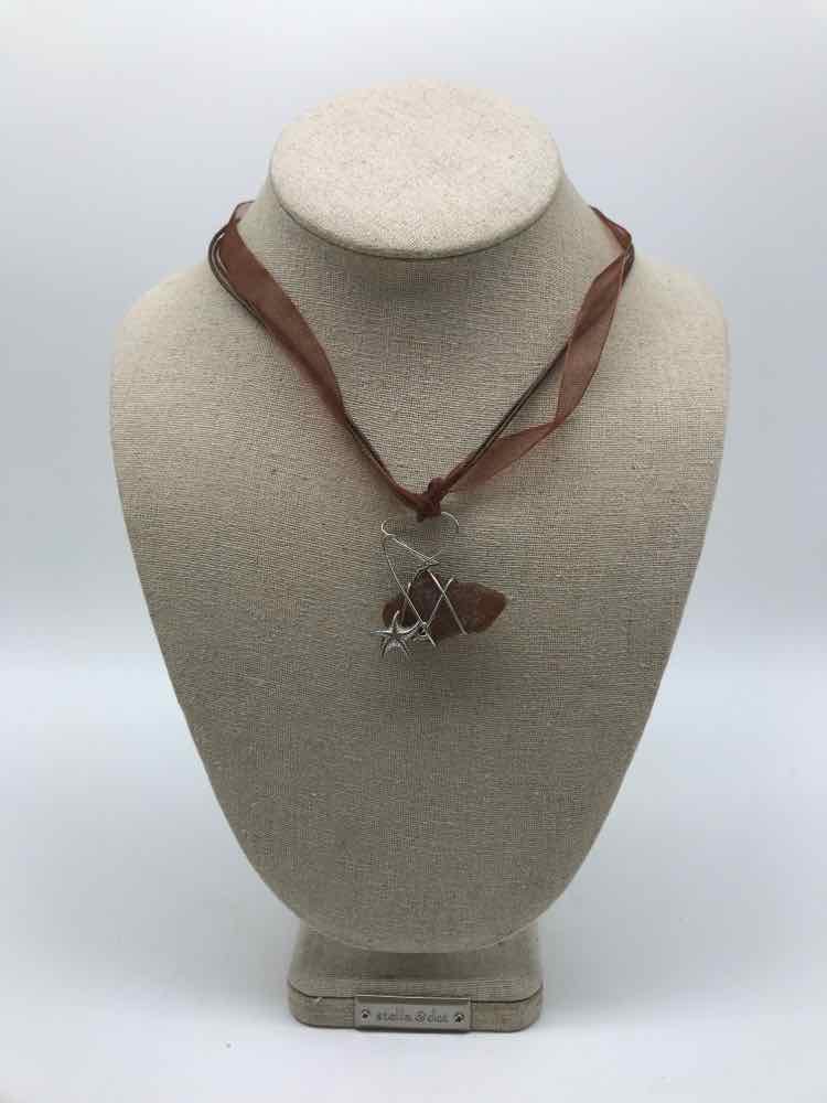 Brown Seaglass Pendant Necklace