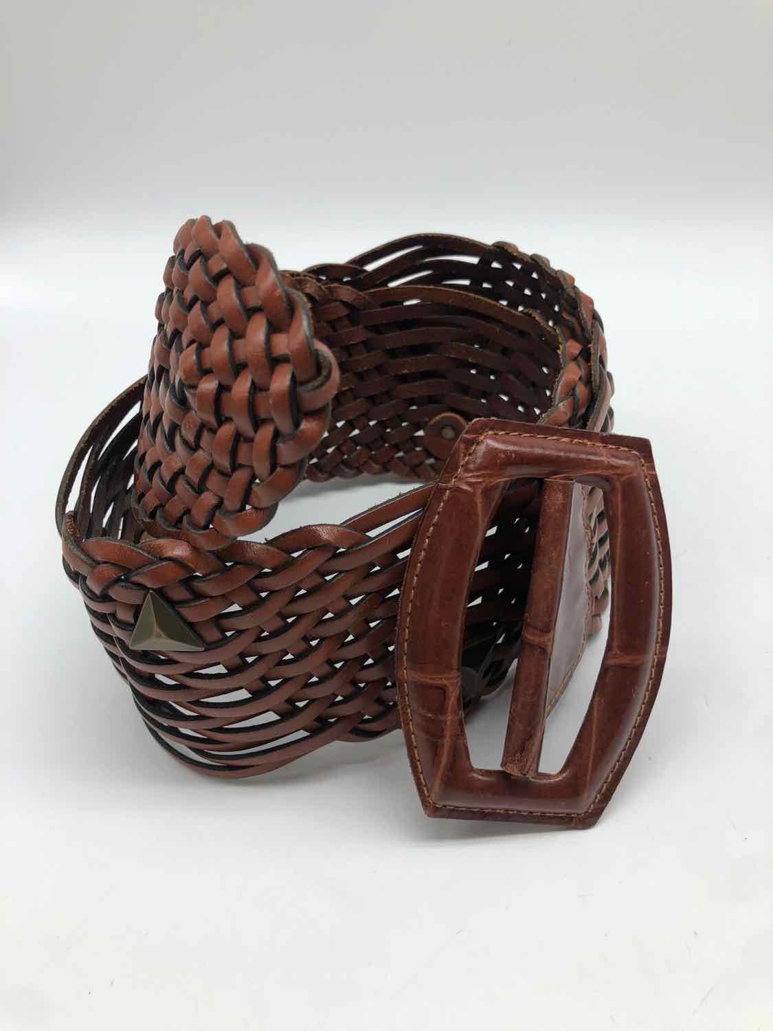 Brown Size Small Leather Woven Belts