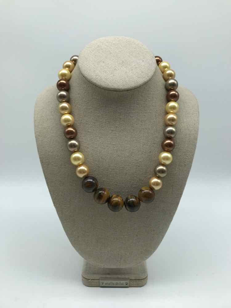 Brown Tiger Eye Beaded Necklace