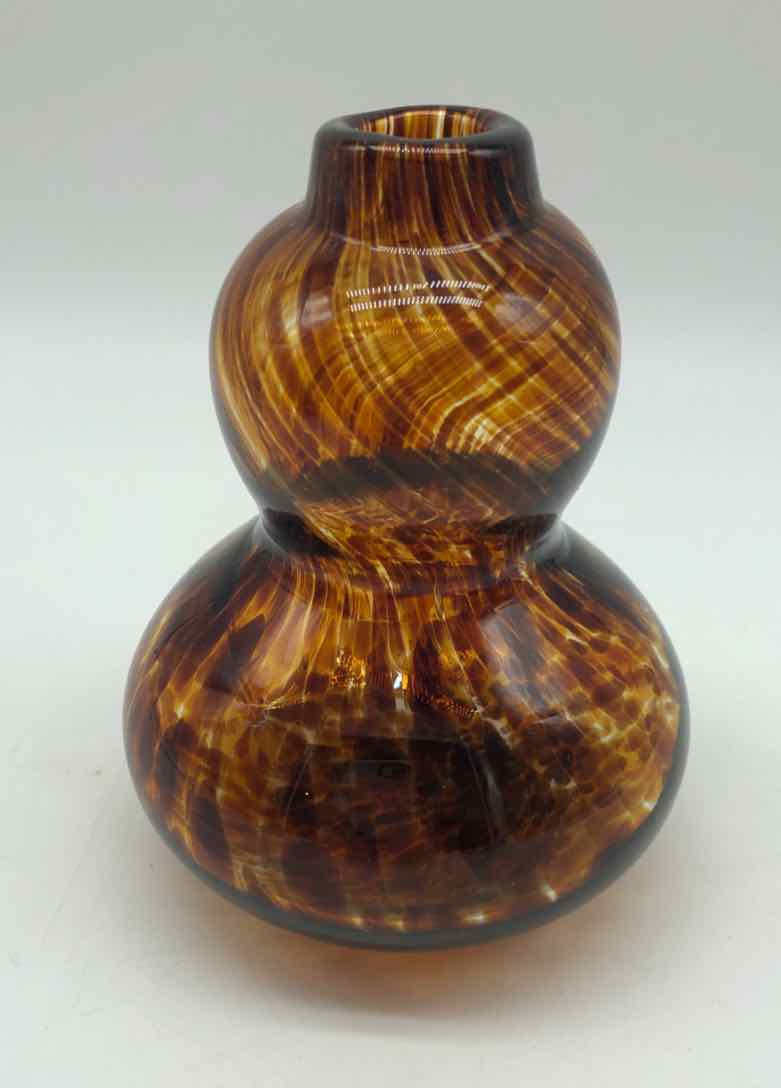 Brown Tortoise Glass Decorative Vase