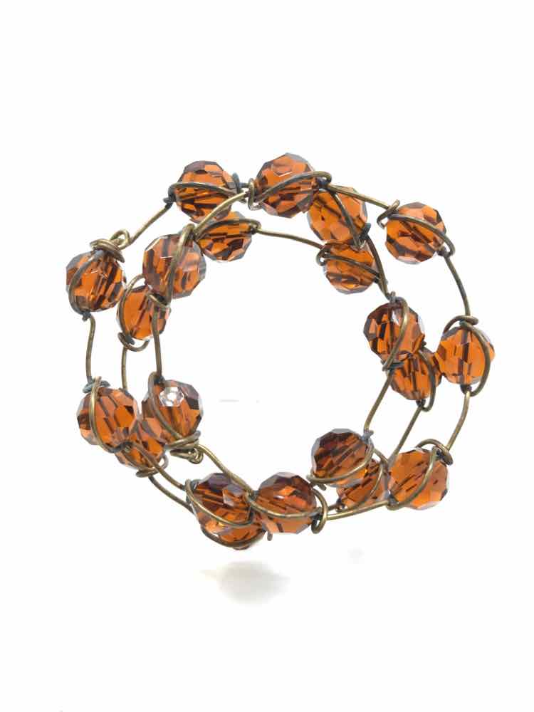 Brown Wire Beaded Bracelet