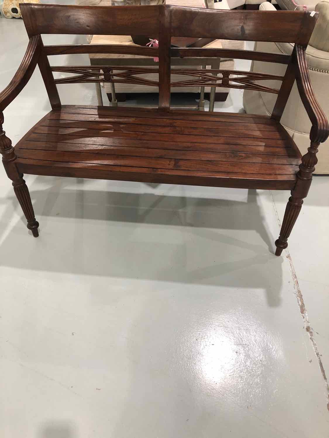 Brown Wood West Indies Style Bench