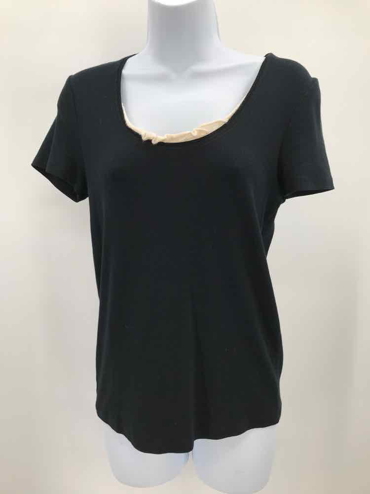 Brunello Cucinelli Black Size Large Scoop Neck Blouse