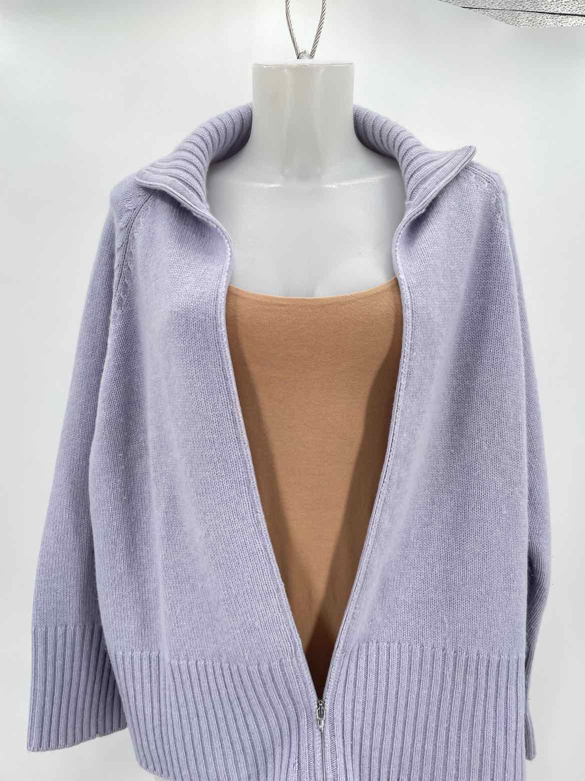 Brunello Cucinelli Purple Size Medium Cashmere Zip Front Knit Jacket