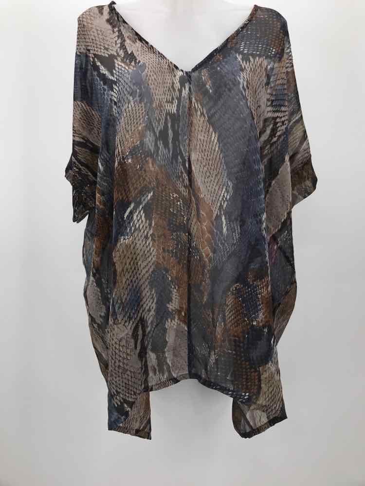 Bryn Walker Grey Size Large Silk Snake Grain Coverup