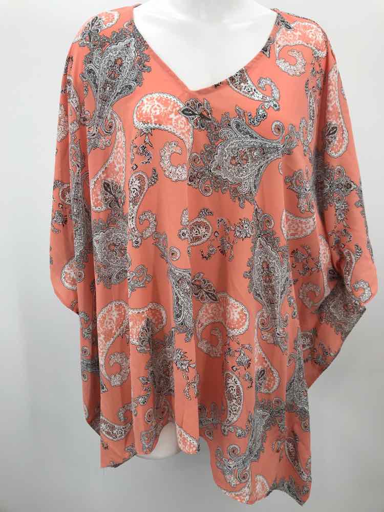 Buddy Love Orange Size Medium Polyester Printed Hi-Low Blouse