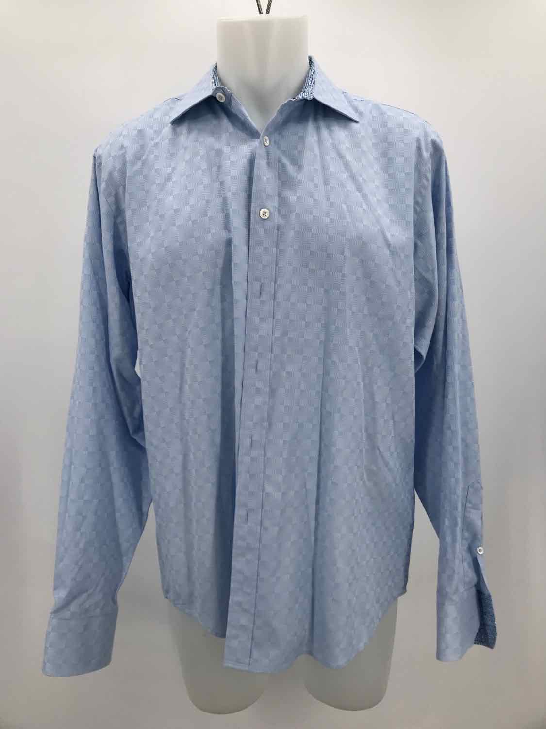 Bugatchi Blue Large Size Men's Long Sleeve Shirt